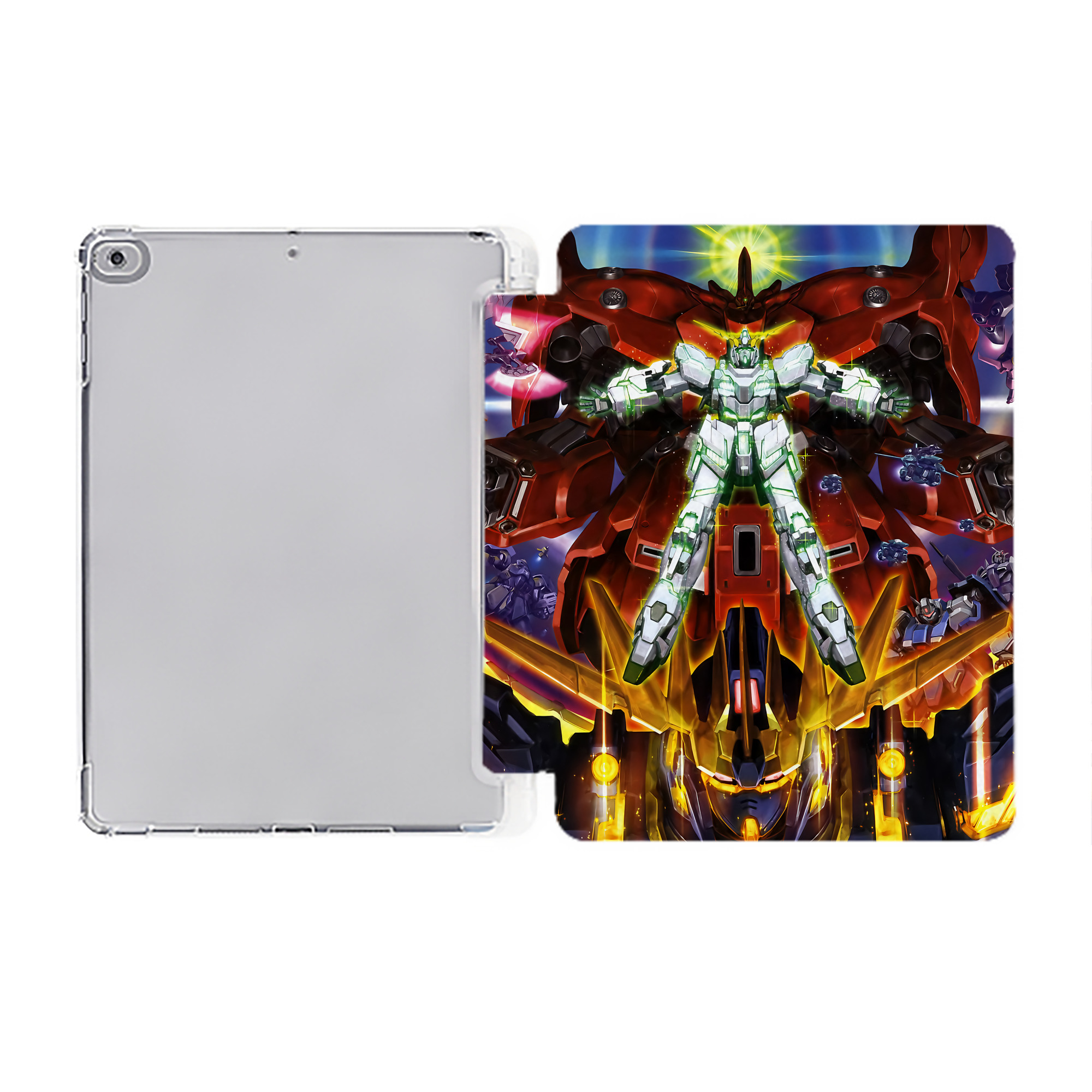 （画像用） 機動戦士ガンダム Mobile Suit Gundam IPad ケース ペン収納付き 三つ折りスタンド PUレザー×シリコン 対応機種9.5/10.5/10.9インチ
